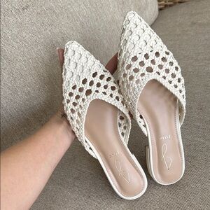 Joie Woven White Flats